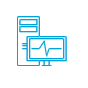 vector graphic of a person looking at a monitor